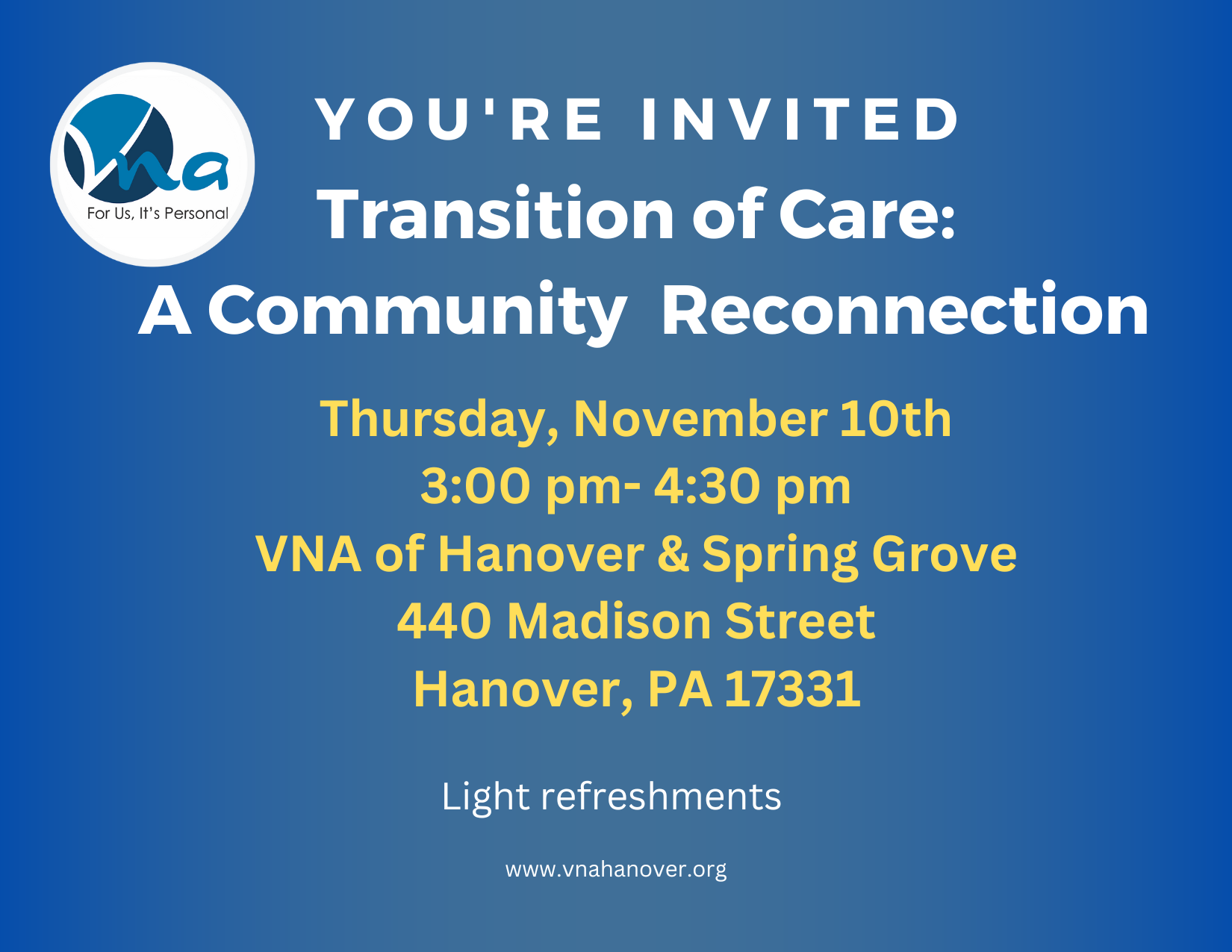 invitation to transition of care a community reconnection event